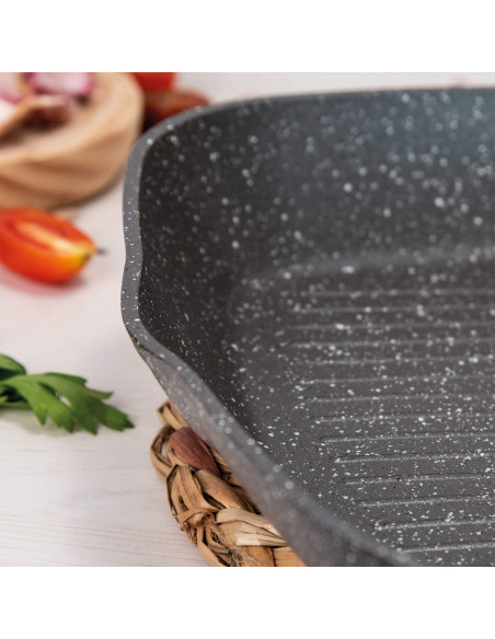 Grill pan 28 x 28 x 4,5 cm Grey