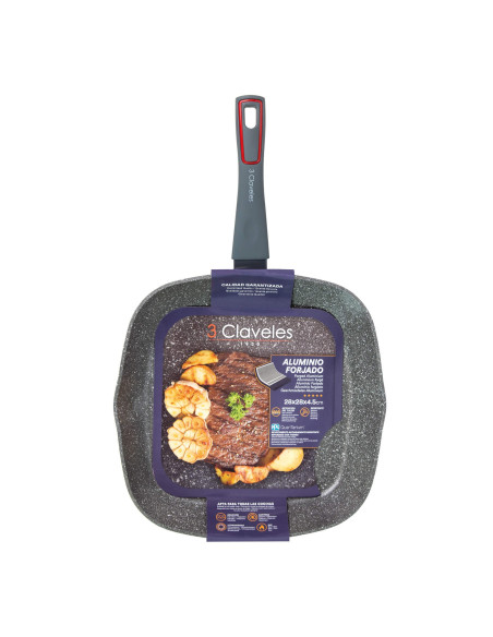 Sartén Grill 28 x 28 x 4,5 cm Grey