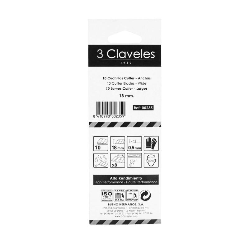 10 Cuchillas 18mm.