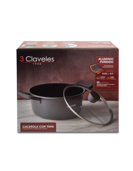 Cocotte avec couvercle Ø 28 cm. Dark