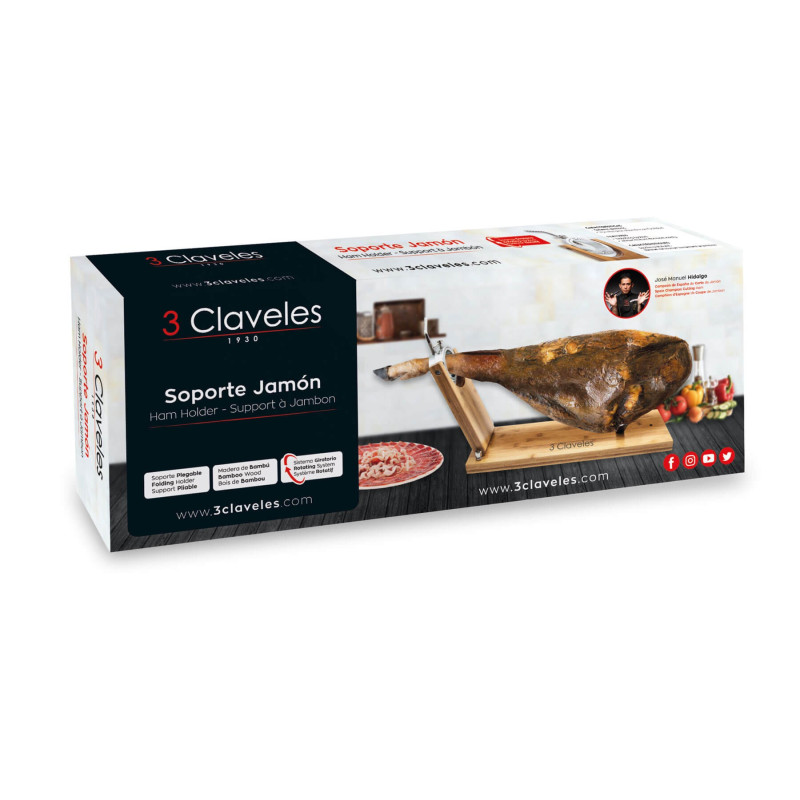 Soporte Jamonero Giratorio Plegable madera