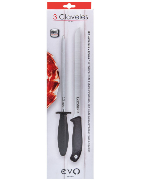 Set Cuchillo Jamonero Evo y Chaira