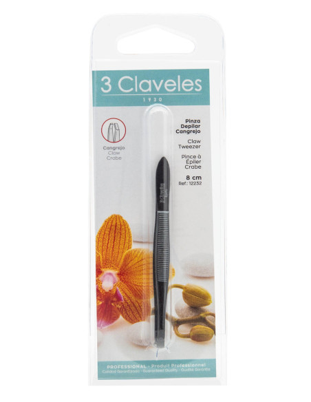 Claw Tweezer Black grooved