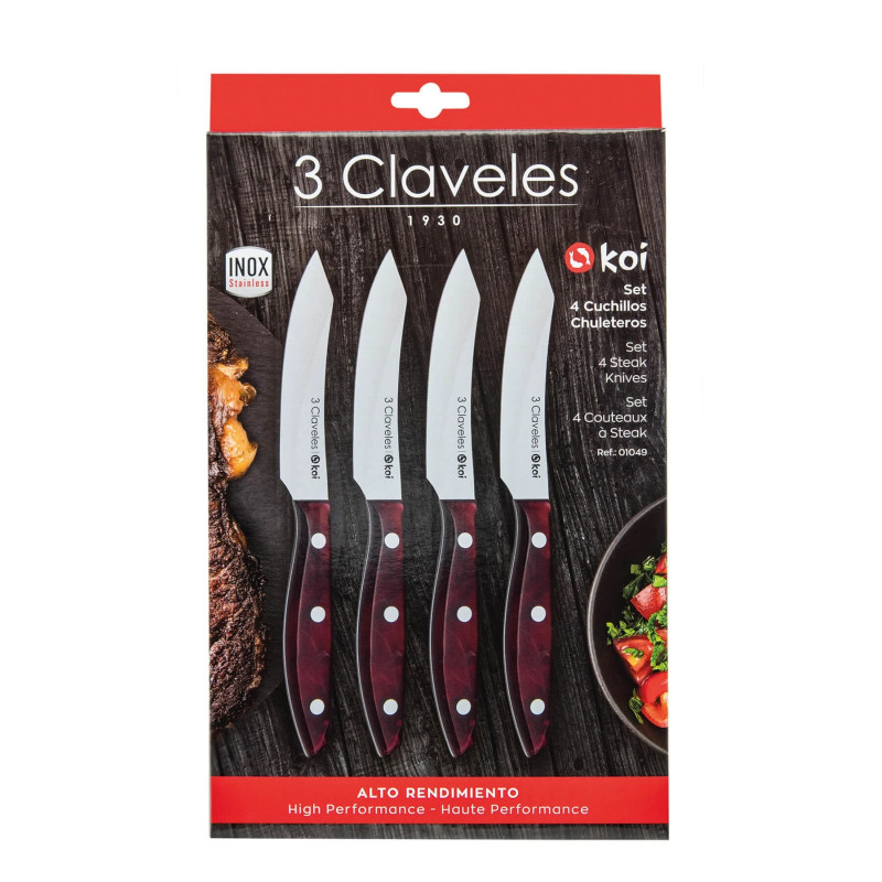 Set 4 Couteaux à Steak Koi | 3 Claveles