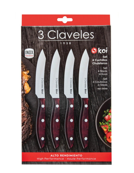 Set 4 Couteaux à Steak Koi | 3 Claveles