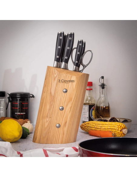 Toledo Ash Cutlery Block | 3 Claveles