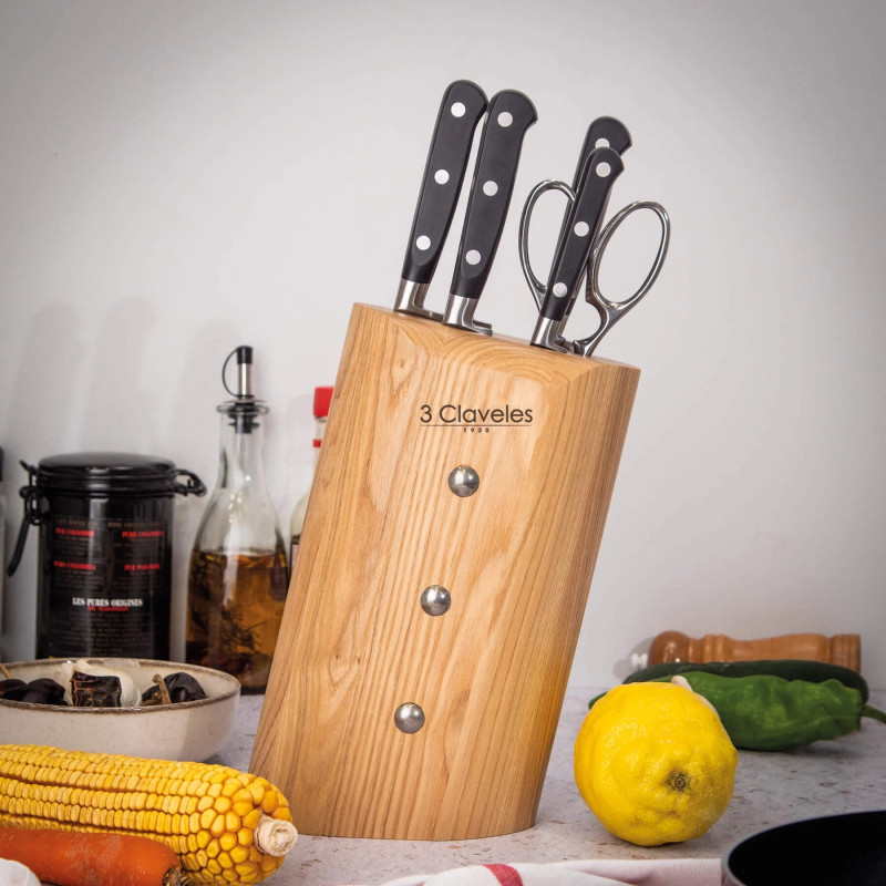 Bloc de Coutellerie Ash Forgé | 3 Claveles