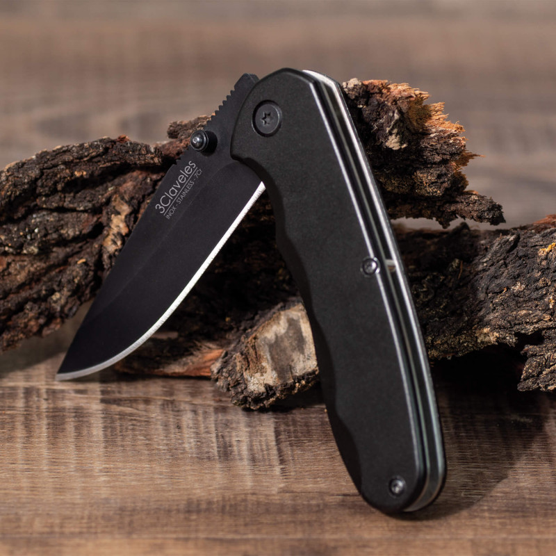 Navaja Dark negra ligera | 3 Claveles