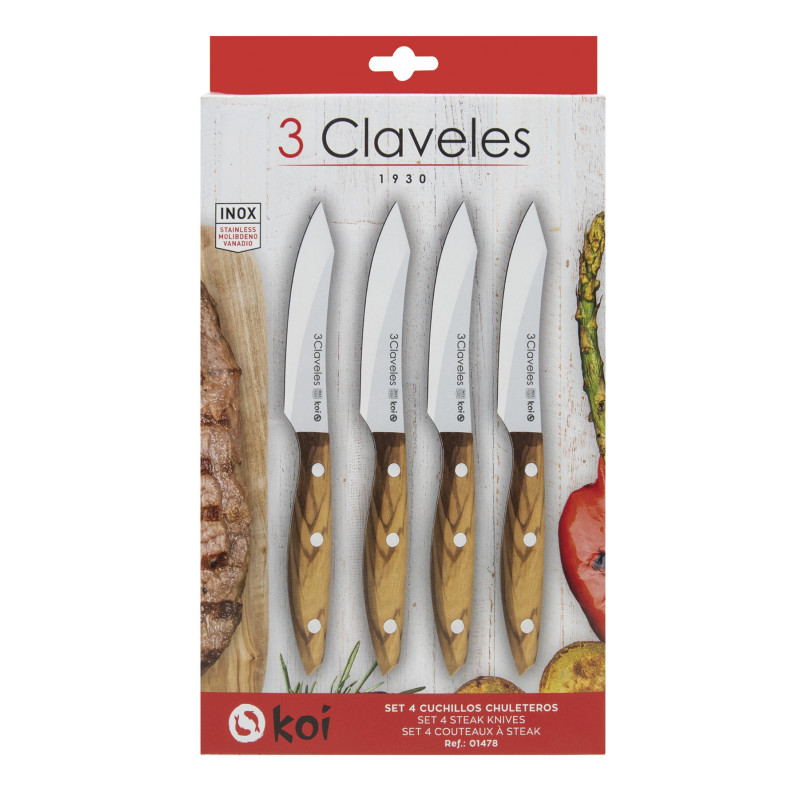 Set 4 Cuchillos Chuleteros Koi