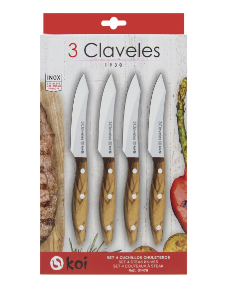 Set 4 Cuchillos Chuleteros Koi